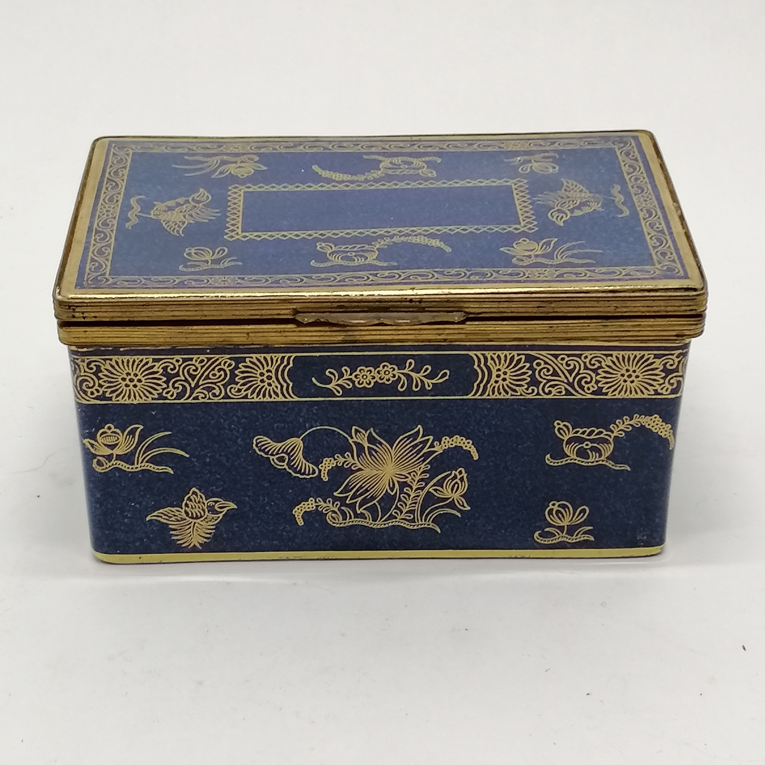 T Goode & Co (London) Copeland ormolu mounted blue & gilt decorated ceramic table box with
