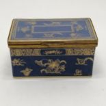 T Goode & Co (London) Copeland ormolu mounted blue & gilt decorated ceramic table box with