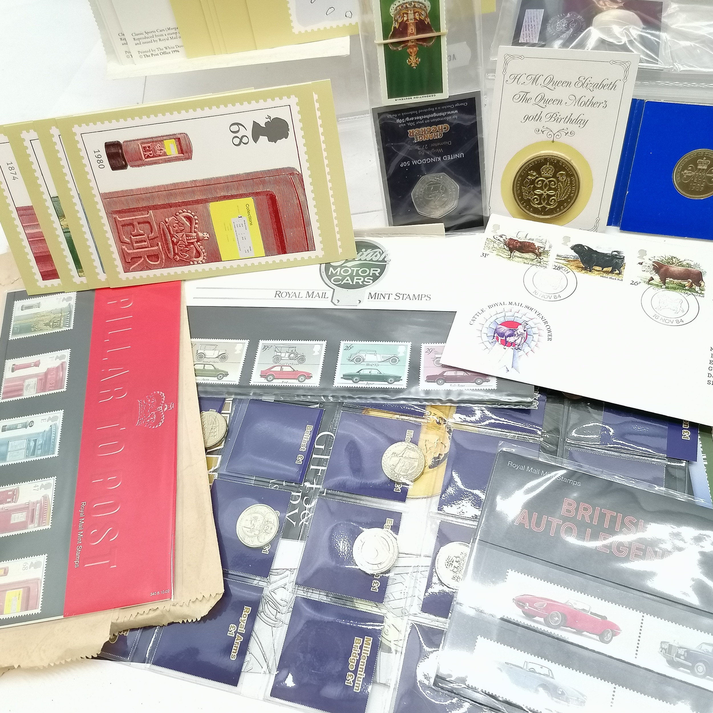 Qty of philately, coins, teacards inc Brooke Bond, small qty of GB presentation packs inc Auto - Image 2 of 5
