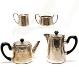 4 piece EPNS Barker Bros hotel ware tea set - water jug 14.5cm high ~ has signs of wear with no