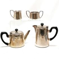 4 piece EPNS Barker Bros hotel ware tea set - water jug 14.5cm high ~ has signs of wear with no