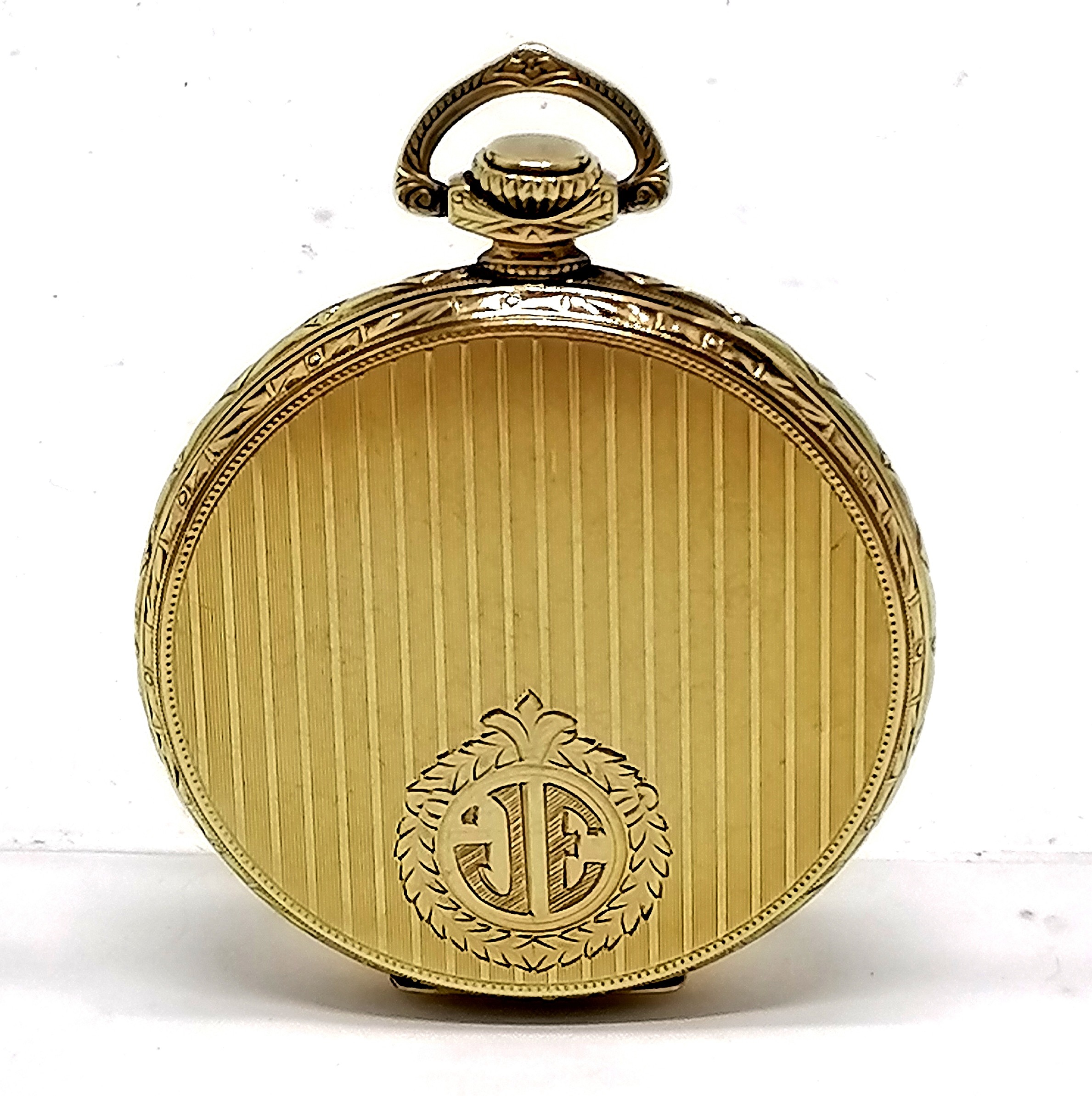 Waltham 14ct gold filled Art Deco pocket watch - 42mm case & some deterioration to dial and otherwis - Image 3 of 3