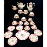 Royal Albert 'Lady Carlyle' tea and coffee ware - 5 coffee cups and saucers, 6 tea cups and saucers,