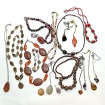 Qty of bead necklaces inc natural stone, hematite etc - SOLD ON BEHALF OF THE NEW BREAST CANCER UNIT