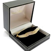 Danbury mint gold plated Forever diamond bangle in original box - 7cm across & RRP£179 ~ SOLD IN AID