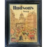 Hudson's soap framed antique advertising card 'One of the sights of London' by N&C