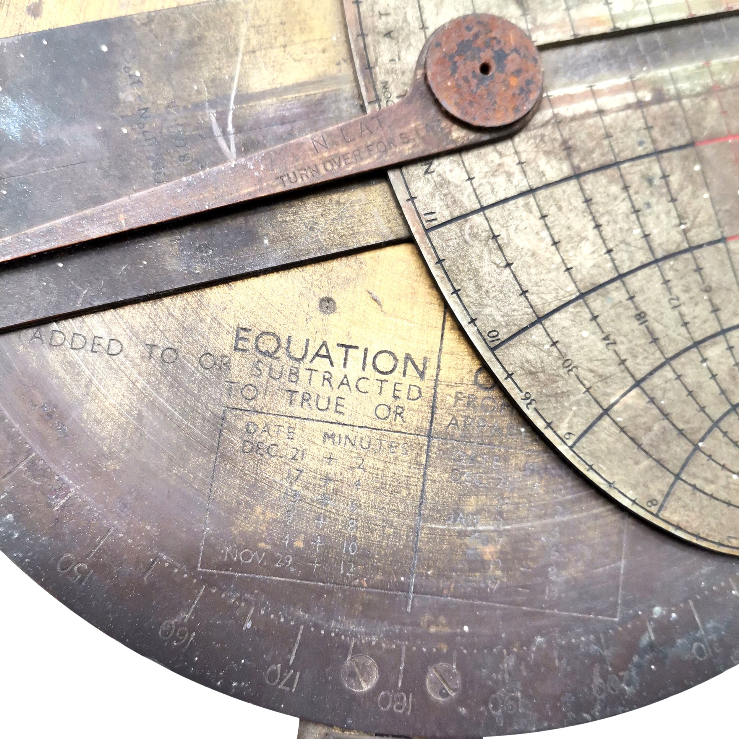 WWII Cole Pattern Sun Compass 20cm diameter - missing a base but otherwise in good usable condition - Image 3 of 4