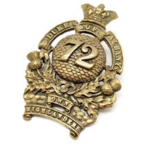 72nd Regiment Duke of Albany's Own Highlanders military badge - 7.8cm high