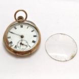 Antique 9ct gold cased pocket fob watch (30mm case and has gold inner dust cover ) - 24.2g total