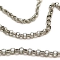 3 x silver marked chains - longest belcher link 76cm & total weight (3) 66g