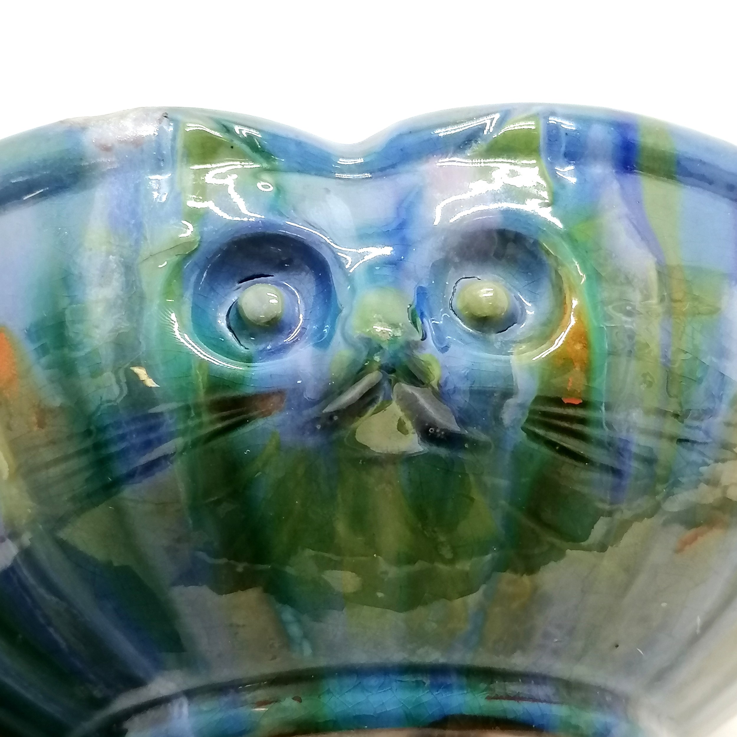 Brannam pottery bowl with unusual cat decoration - 23cm x 8.5cm high - Image 2 of 7