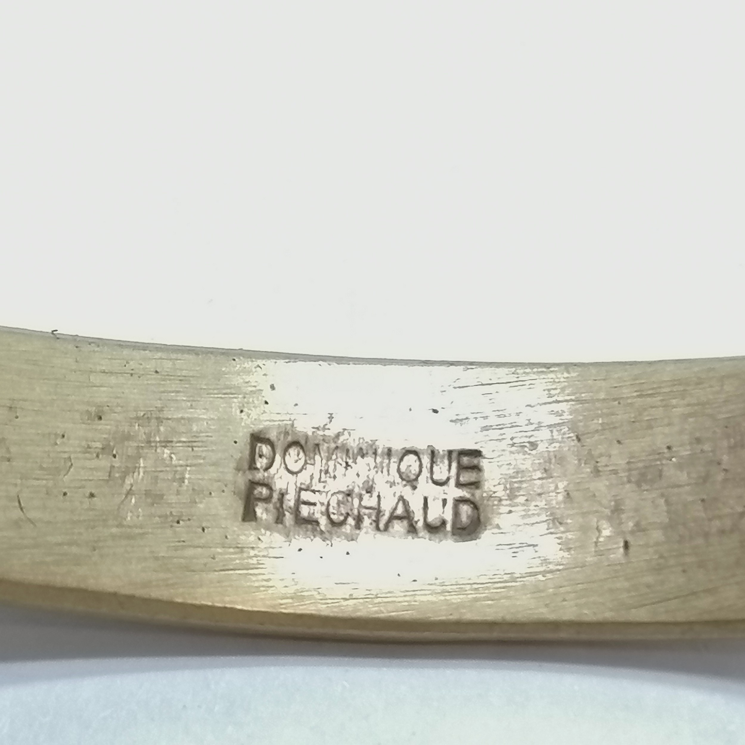 Dominique Piéchaud (1922-2011) bronze bangle with red enamel detail - 7cm across & slight distortion - Image 2 of 3