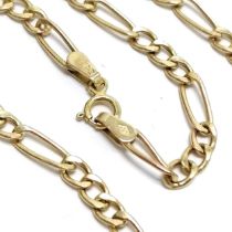 9ct marked gold filed curb link bracelet - 18cm & 3.4g