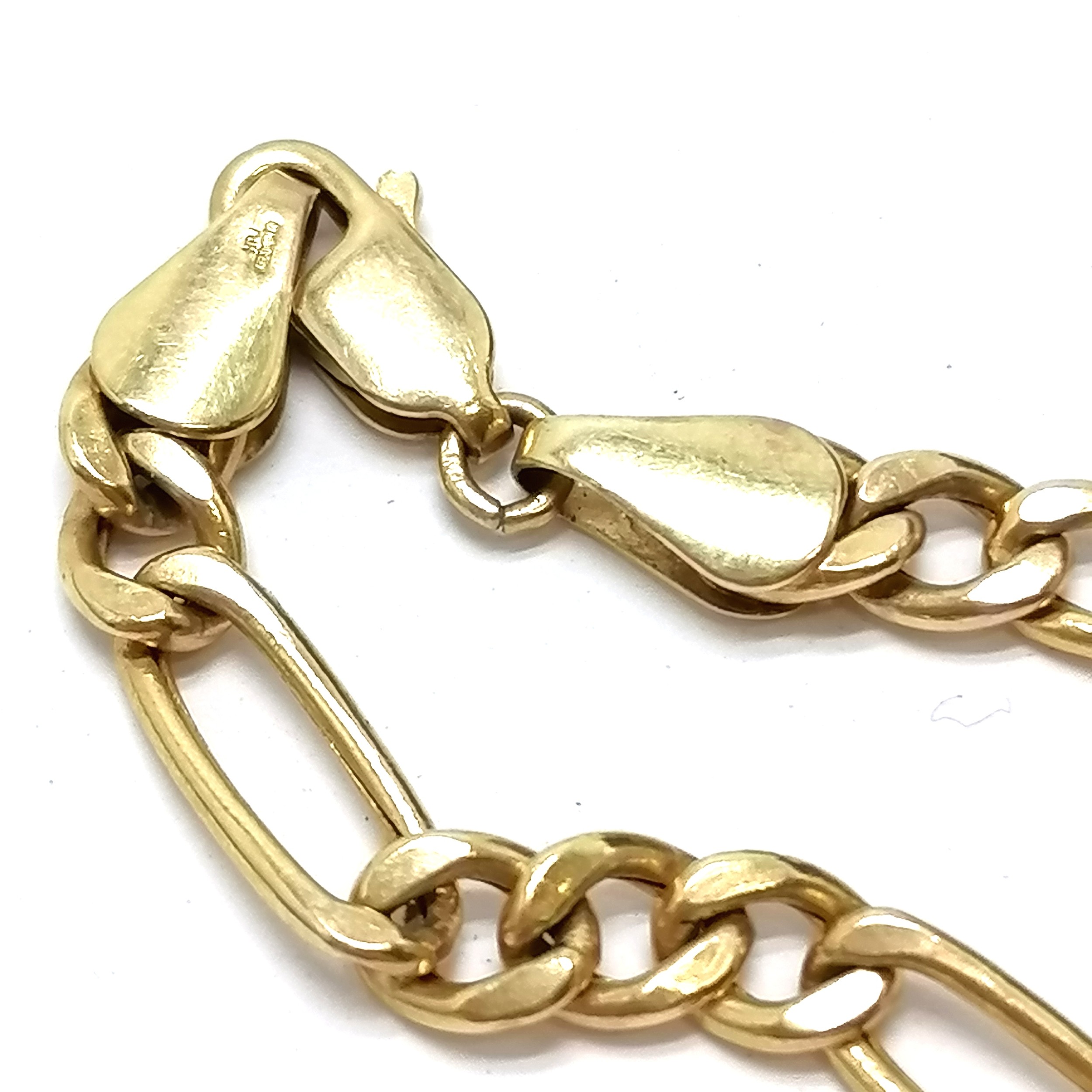 9ct hallmarked gold fancy link bracelet - 9cm & 3.3g - Image 2 of 2