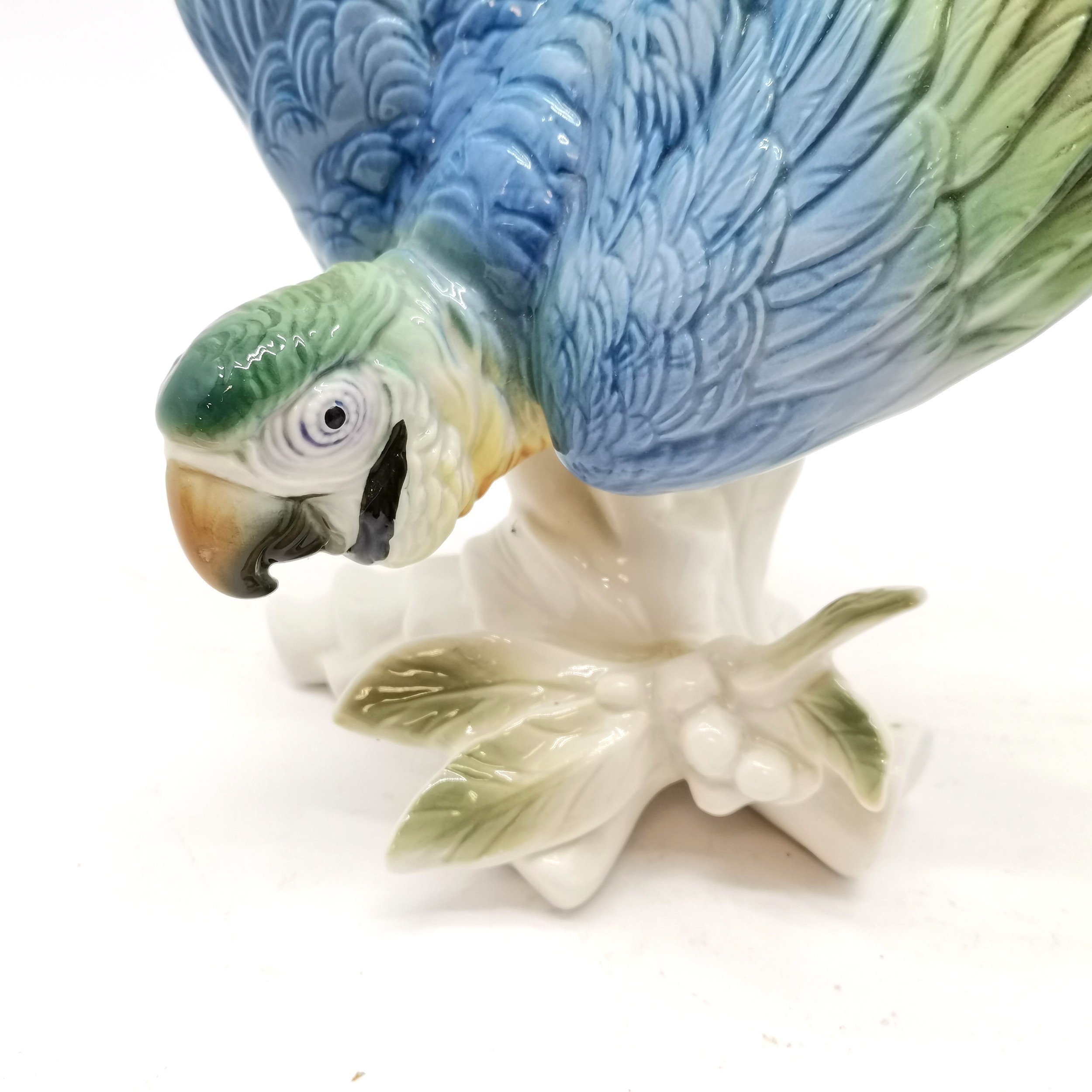 German porcelain Karl Ens figure of a parrot on naturalistic base, in good condition, 37 cm high x - Image 3 of 4