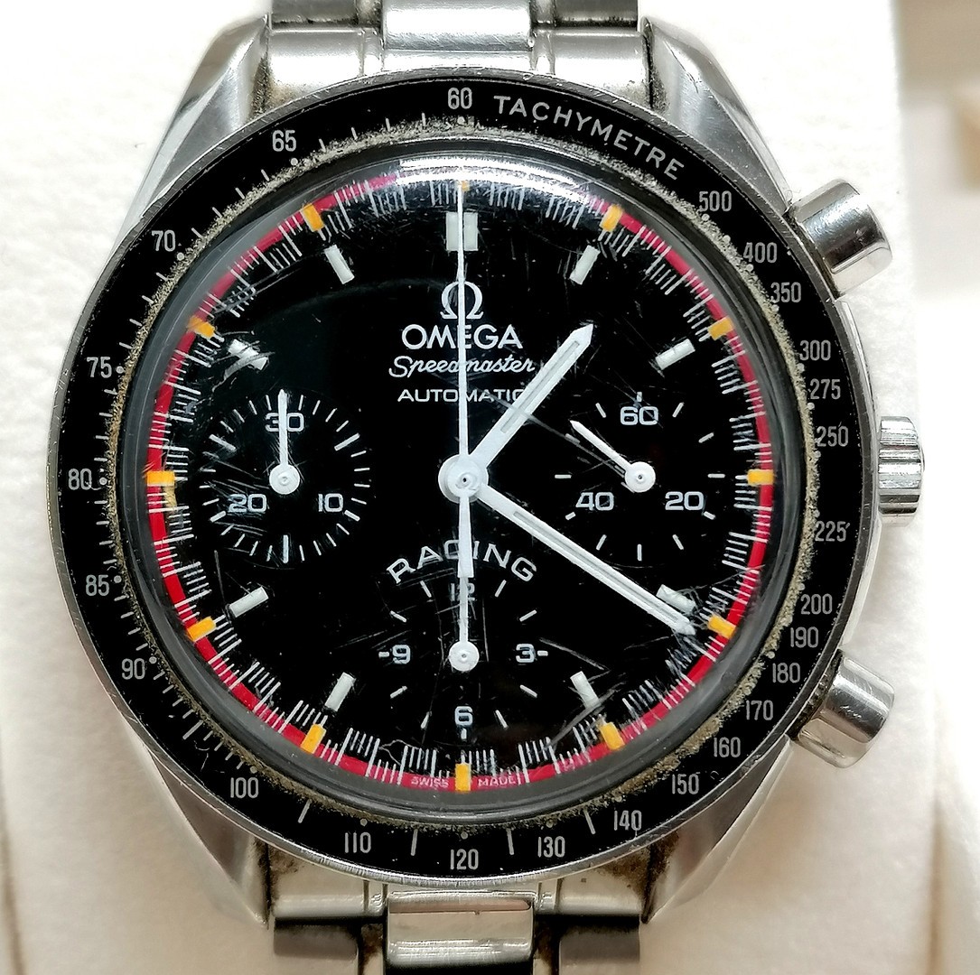 Omega Michael Schumacher speedmaster racing automatic wristwatch (36mm case) on original