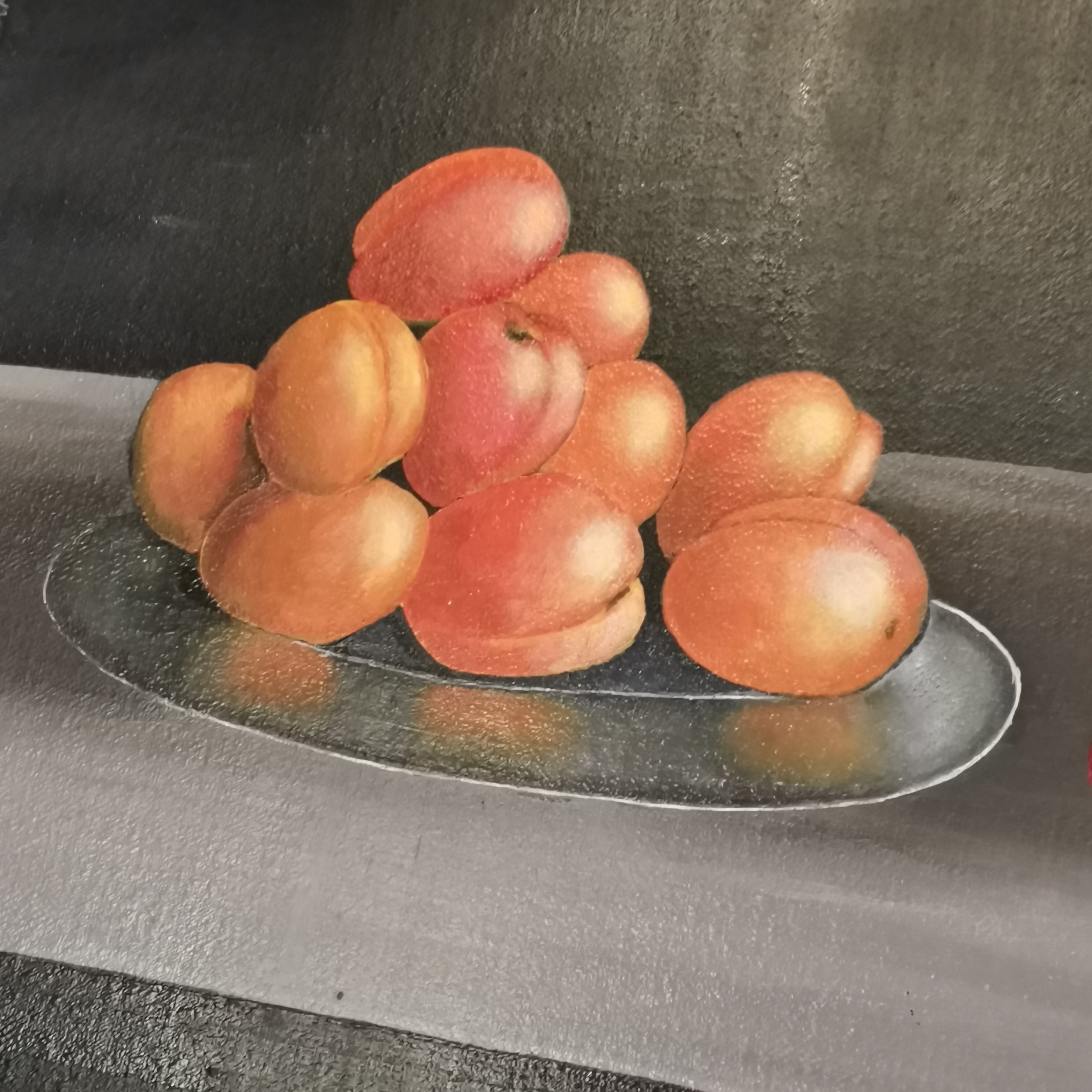 Wenzy- Loder 05 French Oil on canvas still life study of a basket of cherries, vase of tulips & a - Image 3 of 6