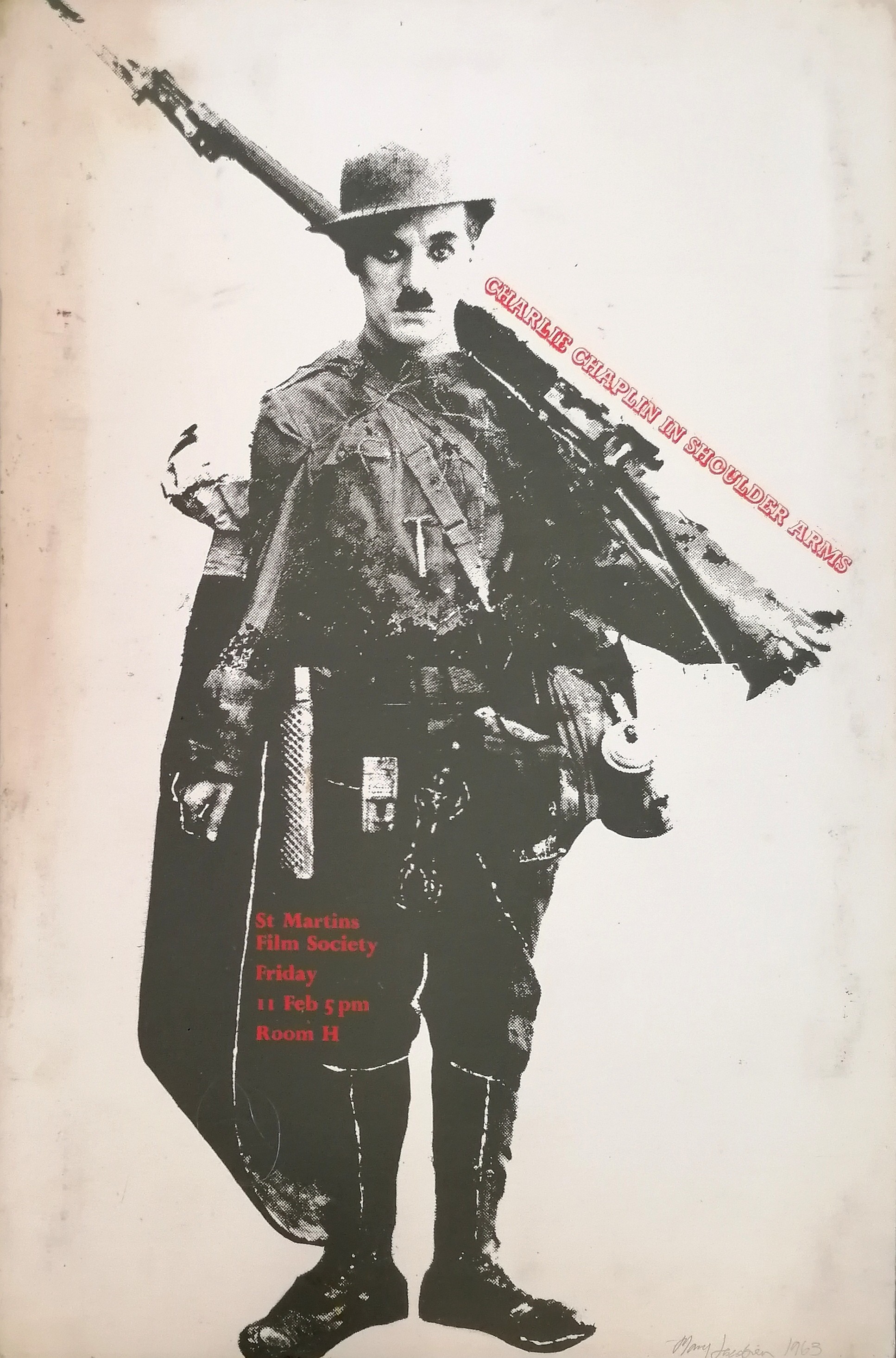 Mary Jacobsen (née Futo) poster for St Martin Film Society ' Charlie Chaplin In Shoulder Arms' - Image 3 of 6