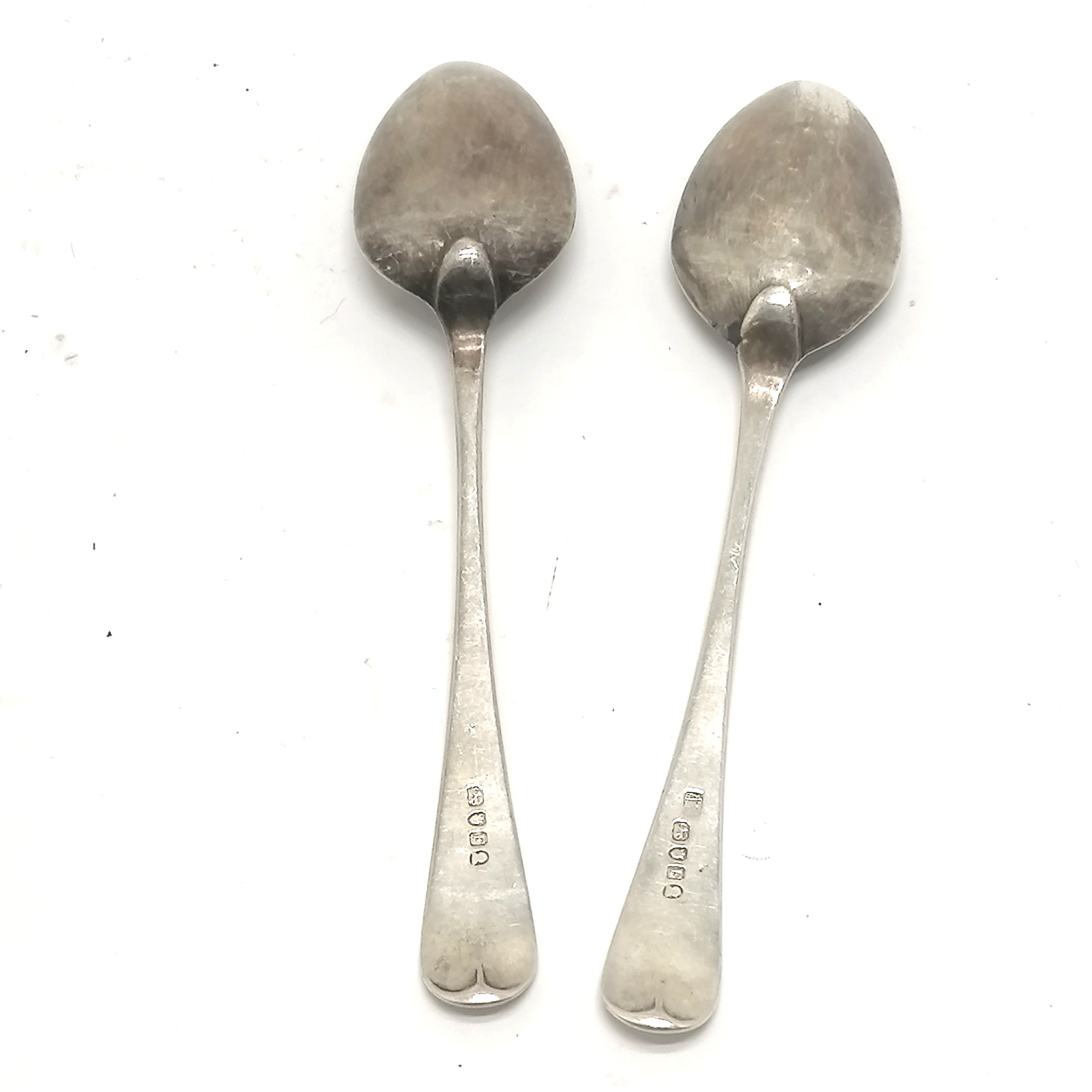 Pair of 1801 London silver tablespoons 1 bearing makers mark Peter, Ann & William Bateman - 22.5cm - Image 3 of 3