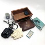 Silver gilt Rowley Lodge (1865) masonic medal in original box, masonic apron and gloves in leather