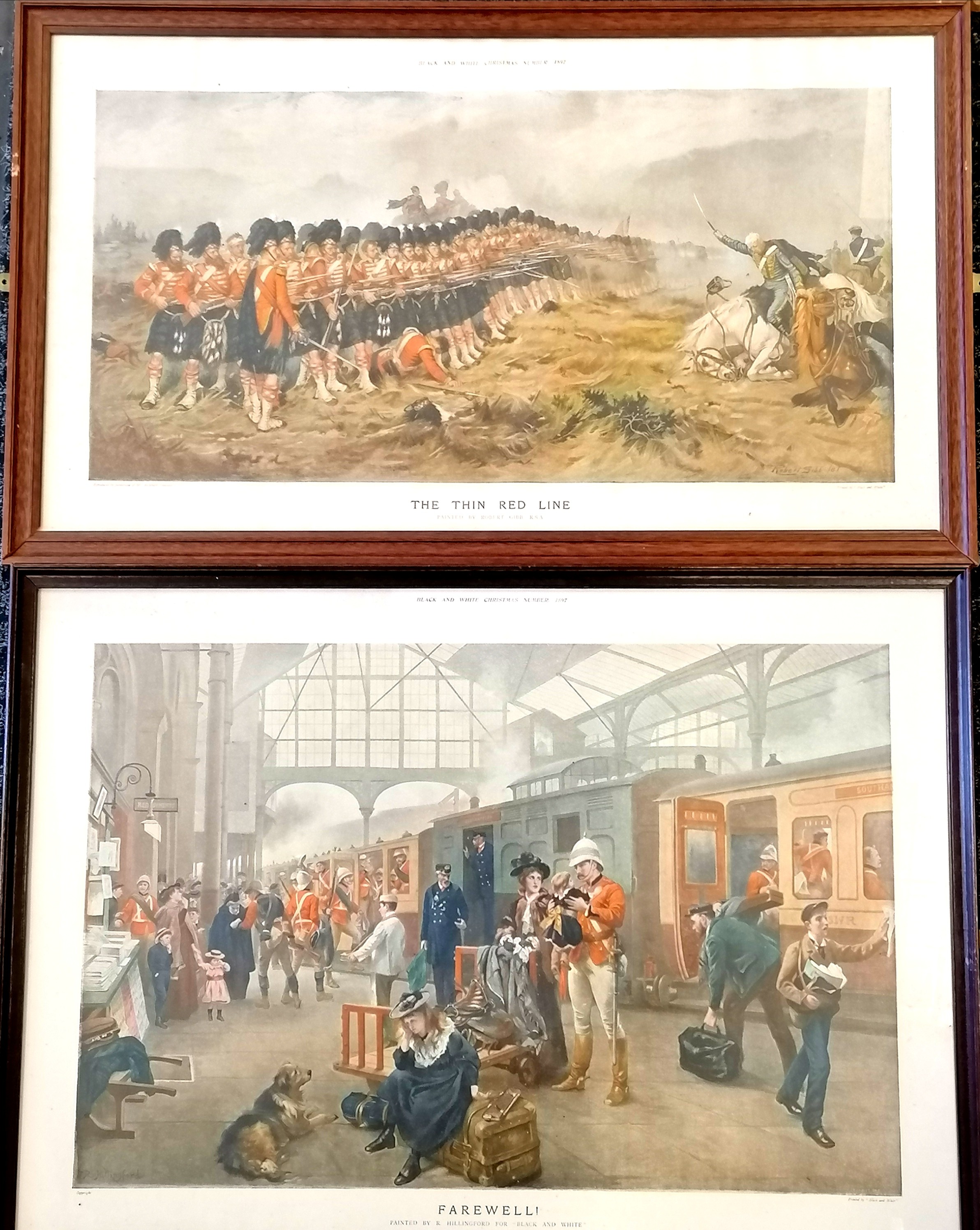 4 x framed military prints inc 1897 Charge of the Gordon Highlanders at Dargai (frame 66.5cm x - Image 4 of 4