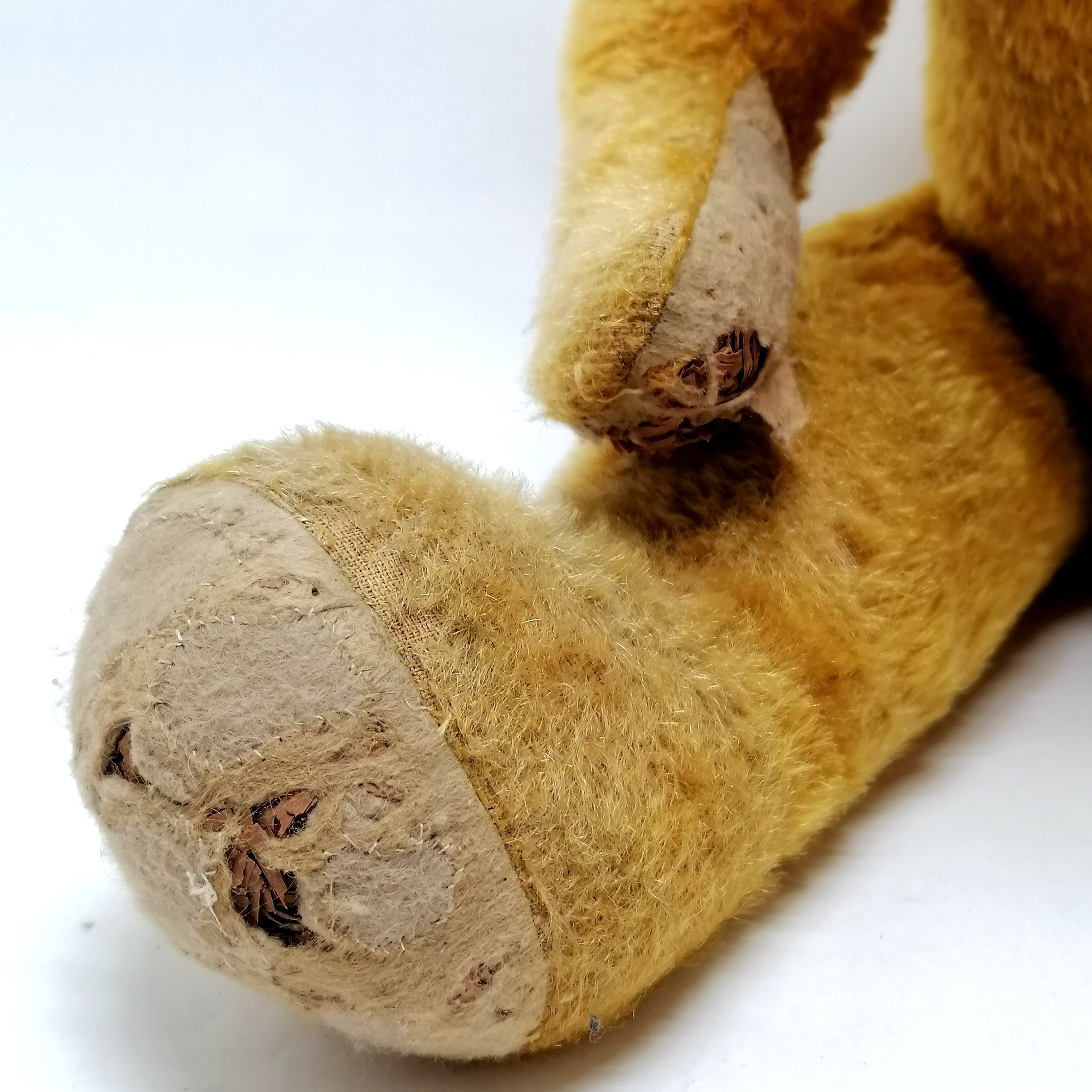 1926 large jointed teddy called Monty straw filled with glass eyes and stitched mouth and nose ( - Image 7 of 10