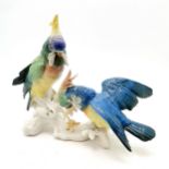 German porcelain Karl Ens figure group of a pair of parrot's on a naturalistic base, in good