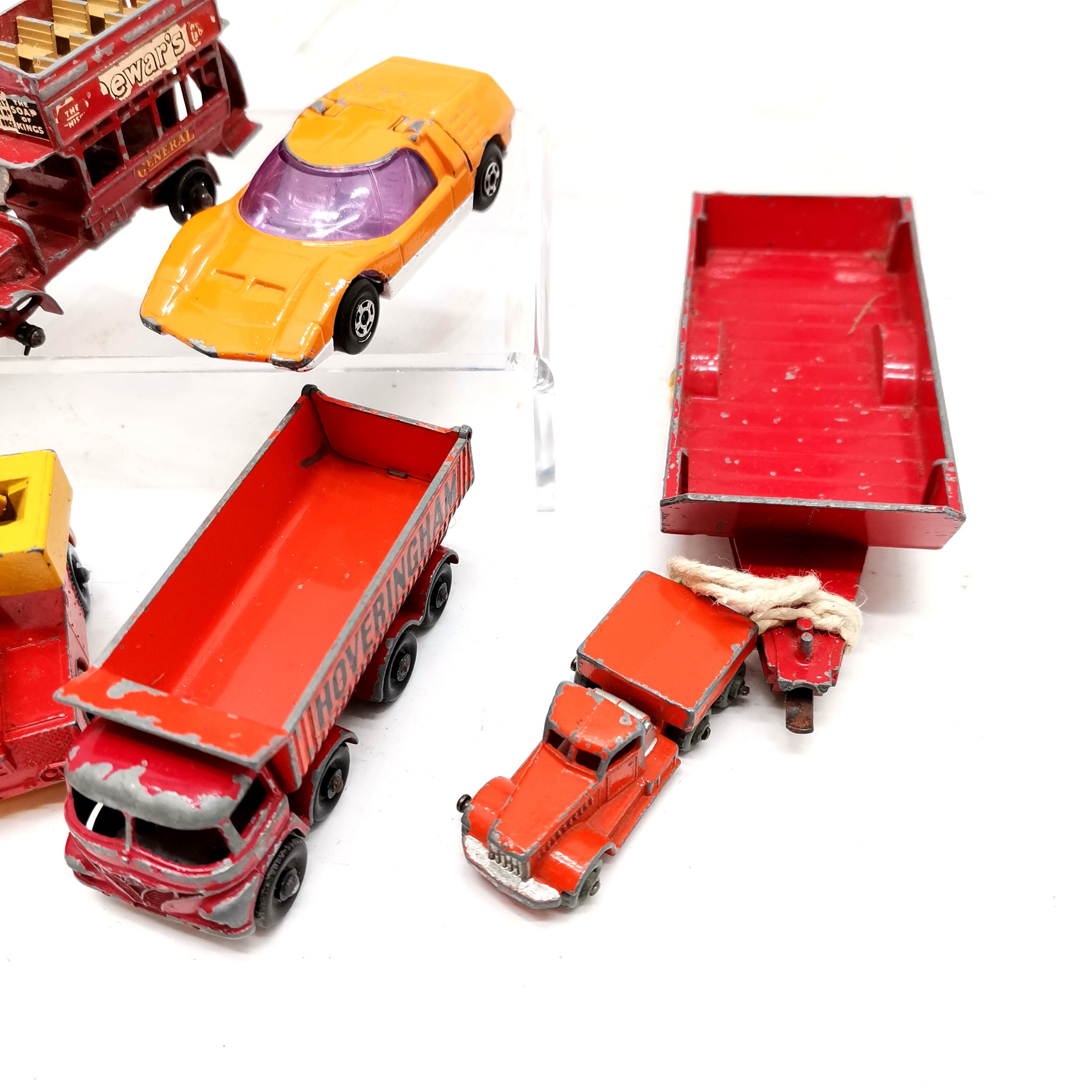Qty of mostly die cast vintage toy vehicles inc 2 tractors largest by Crescent toy company (12cm), - Image 4 of 5