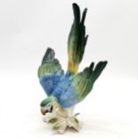 German porcelain Karl Ens figure of a parrot on naturalistic base, in good condition, 37 cm high x