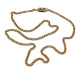 9ct fancy link 60cm chain with an antique 9ct marked gold clasp - total weight 15.5g ~ clasp has