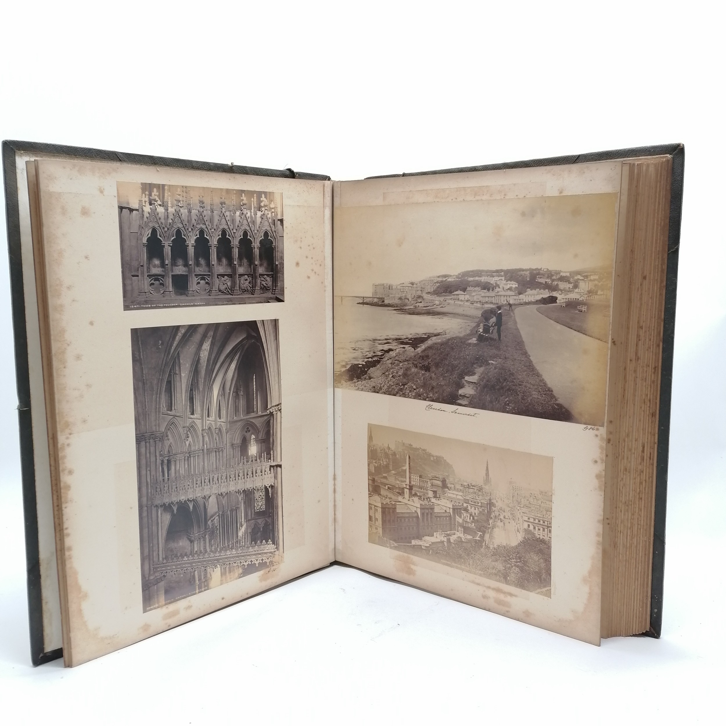 Large album of antique photographs with annotation inc Caledonian canal, castles etc - album, 43cm x - Image 8 of 11