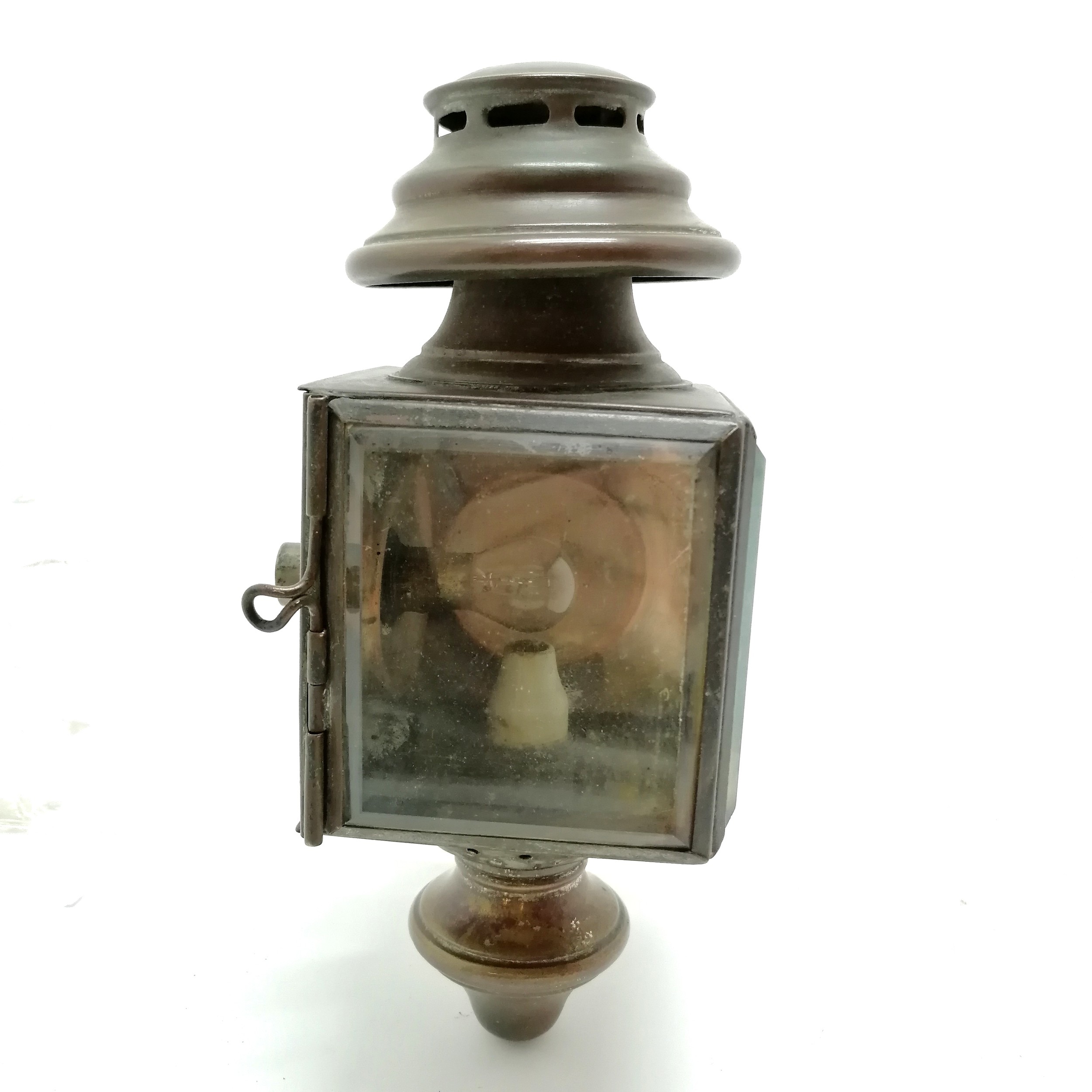 Antique BRC carriage / car lamp - 25cm high with old repairs but no obvious damage