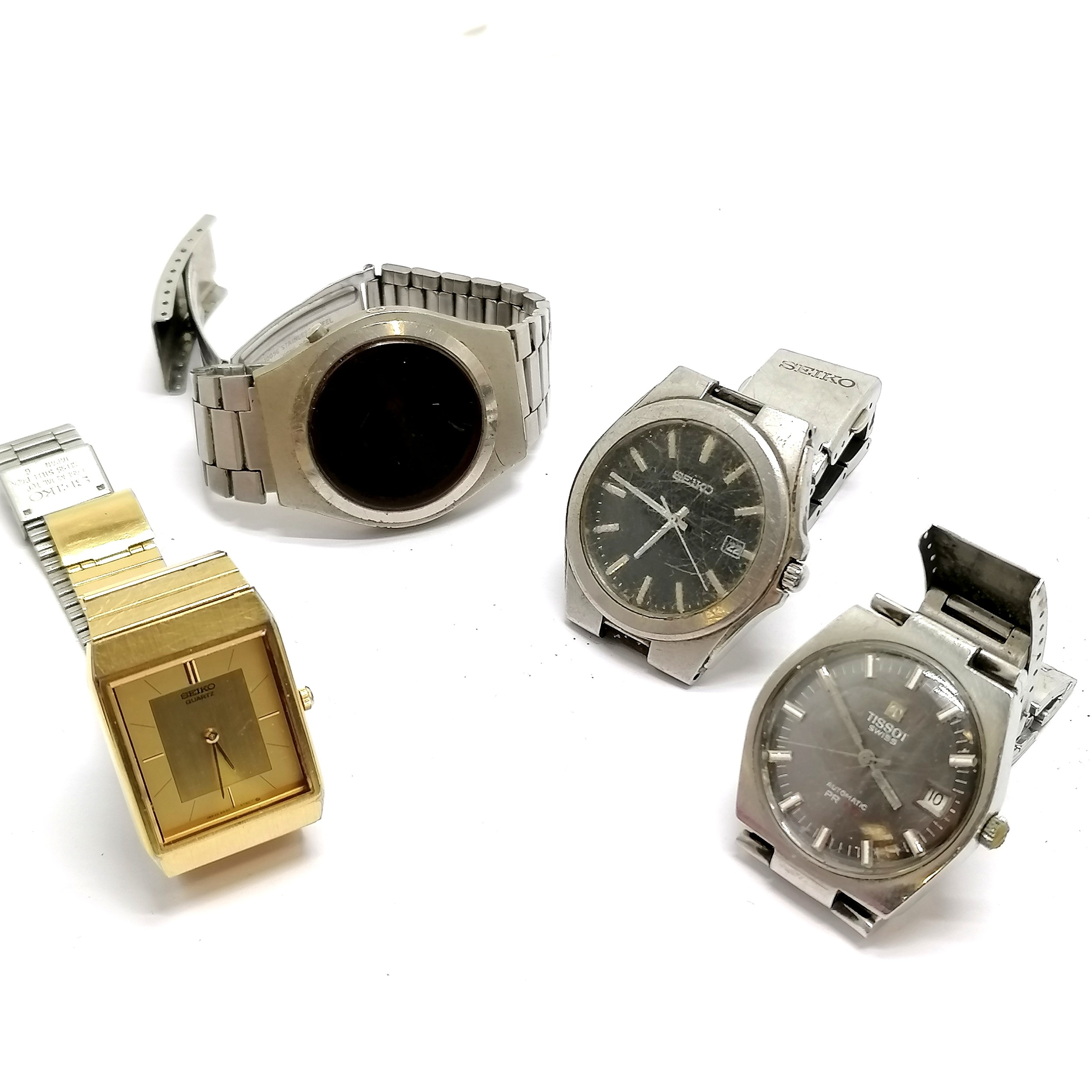 4 x vintage wristwatches - Tissot automatic PR516, 2 x Seiko, Beta - for spares / repairs - SOLD