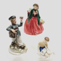 Royal Doulton Treasure Island figure of a boy , Royal Doulton Lady Charman 22cm high T/W Capodemonte