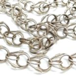 Hand made silver marked fancy link neckchain - 60cm & 63g