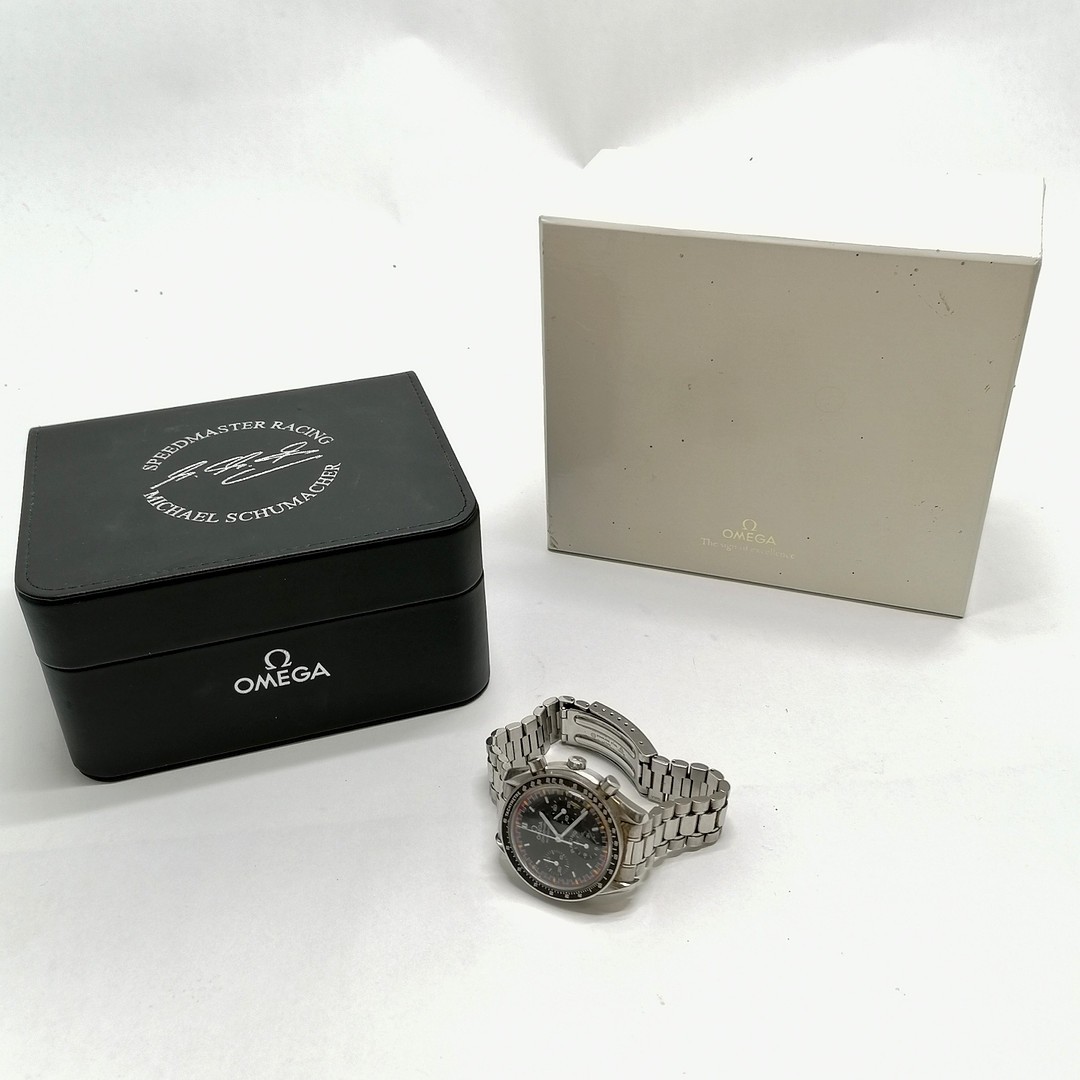 Omega Michael Schumacher speedmaster racing automatic wristwatch (36mm case) on original - Image 5 of 11