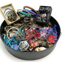 Qty of costume jewellery inc enamelled, venetian glass, bangles, scarf rings etc - SOLD ON BEHALF OF