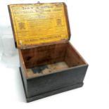 Antique Day & Sons Universal Medicine Chest box with label to inside of lid 40cm x 28cm x 22cm