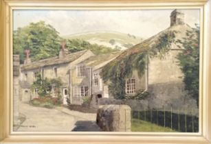 Sheila Hersey (1943-2013) oil painting of Buckden - frame 47cm x 67cm