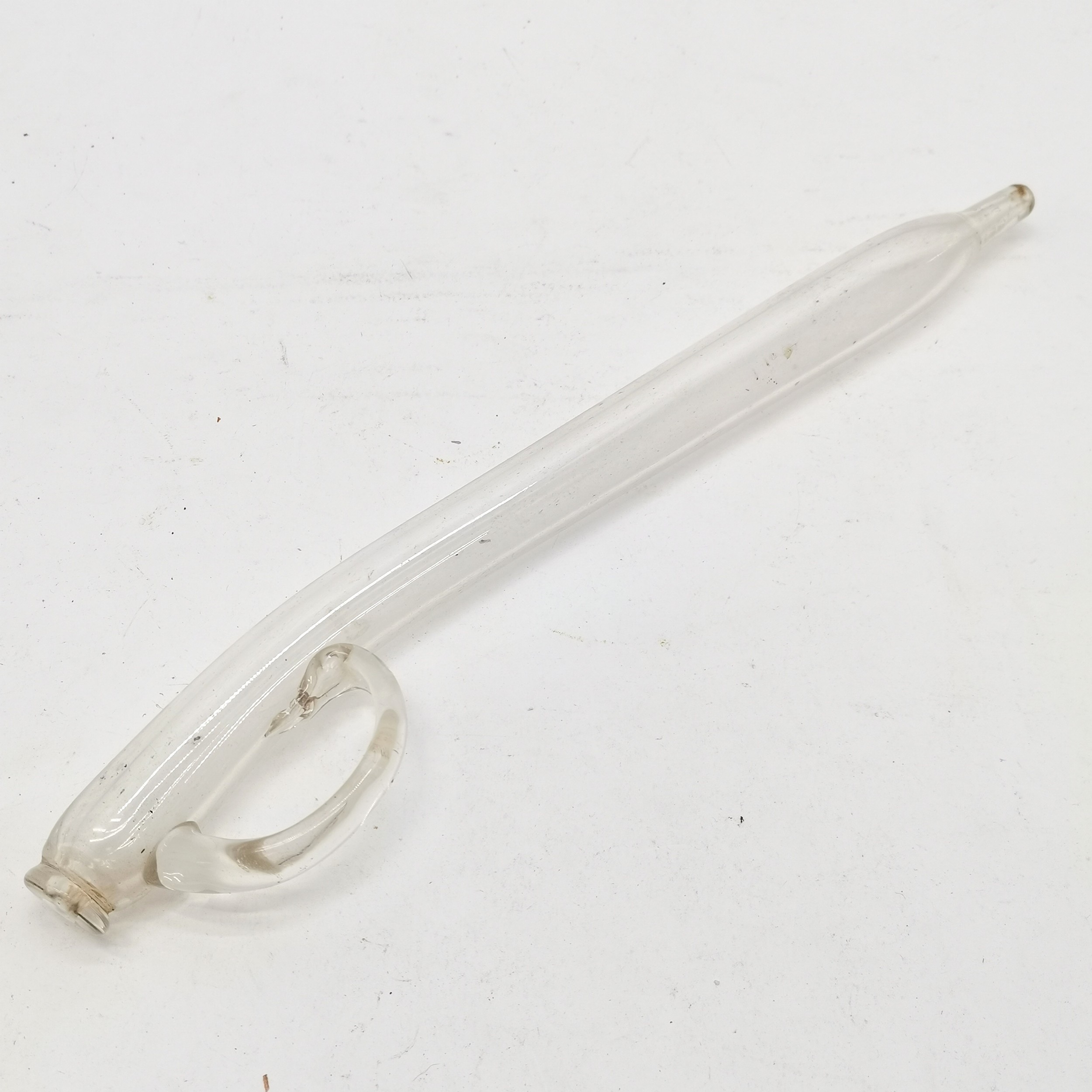 Antique glass wine tasting serving syringe, 39 cm length.