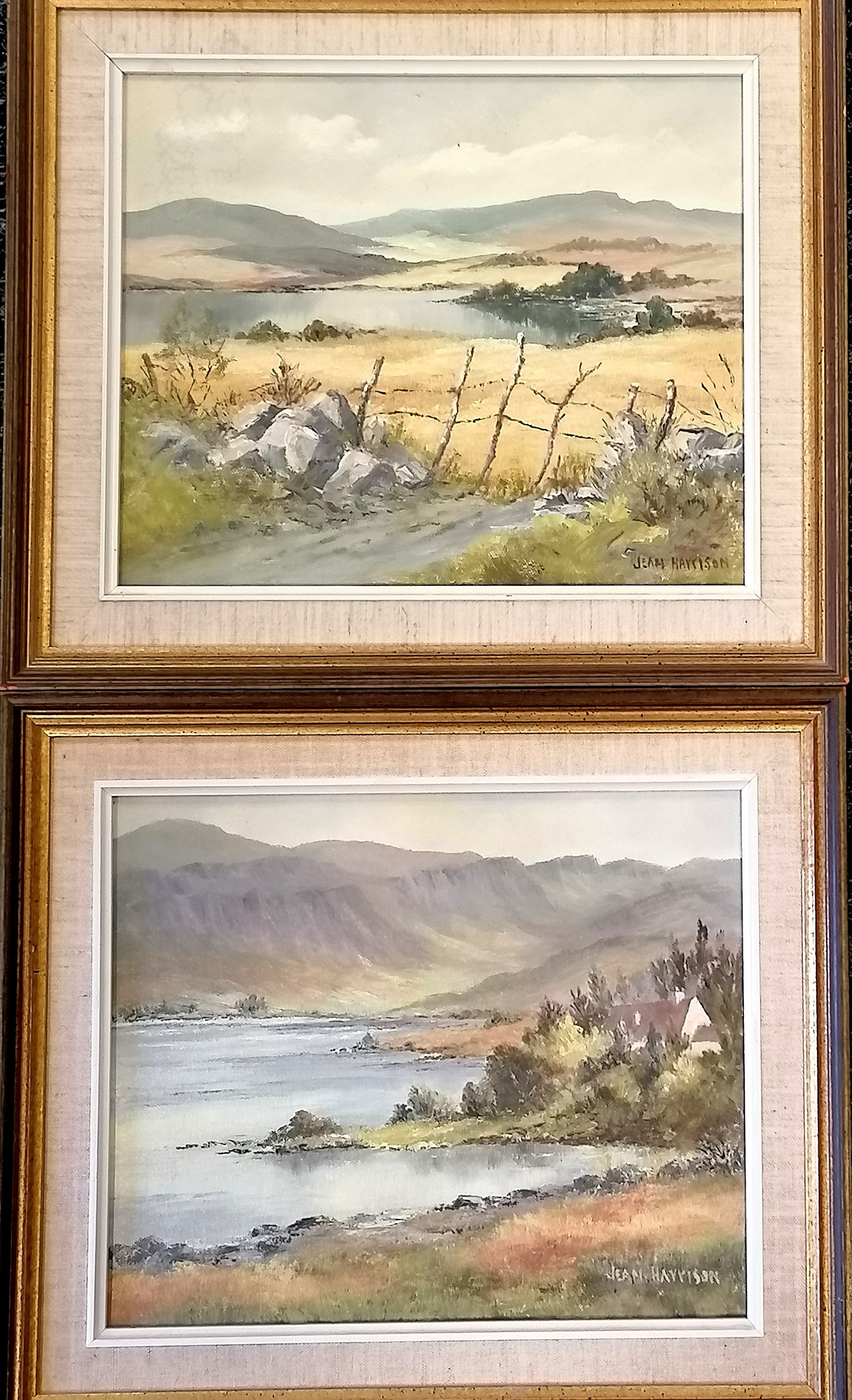 Jean Harrison 2 x framed oil paintings on canvas - Glen Lake (Falcarragh / An Fál Carrach) &