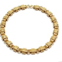 Christian Dior gold tone fancy link collar - 36cm with no obvious damage