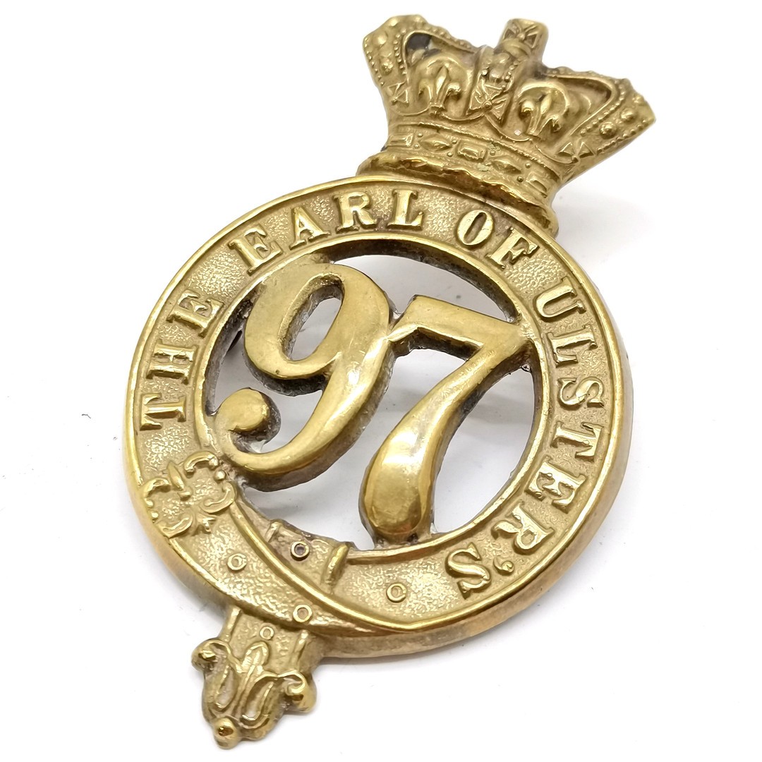 97th (The Earl of Ulster's) Regiment of Foot military badge - 7.5cm high