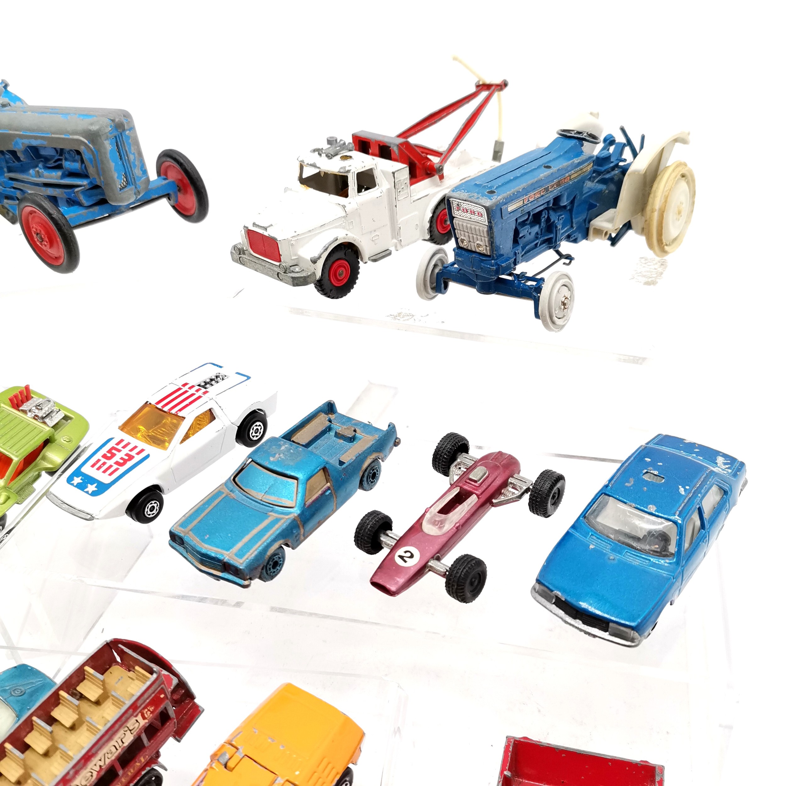 Qty of mostly die cast vintage toy vehicles inc 2 tractors largest by Crescent toy company (12cm), - Image 2 of 5