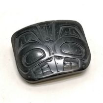 Denny Dixon (Haida) hand carved argillite brooch - 42mm across