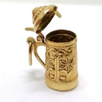 Unmarked gold (touch tests as 14ct or higher) stein charm 2.5cm high 4.9g