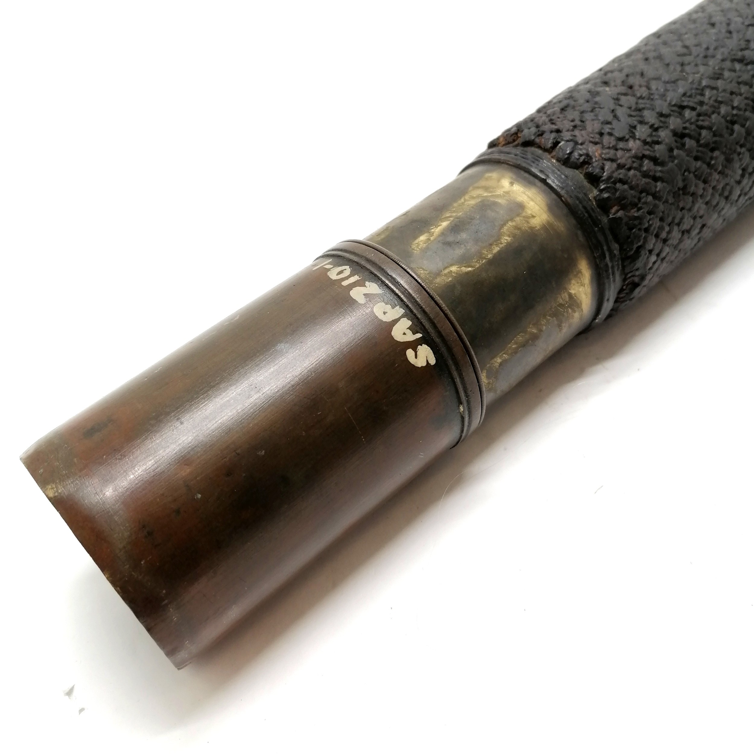 Antique single draw nautical night or day telescope by Harris & Sons (London) ? ~ 89cm extended - Image 4 of 6