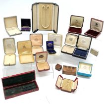 Qty of antique / vintage jewellery boxes inc Asprey, Garrard, Georg Jensen, Waterhouse & Compy (