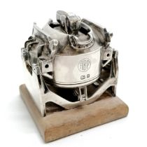1959 silver novelty table lighter in the form of a crucible furnace (cast in 2 parts) by Richard