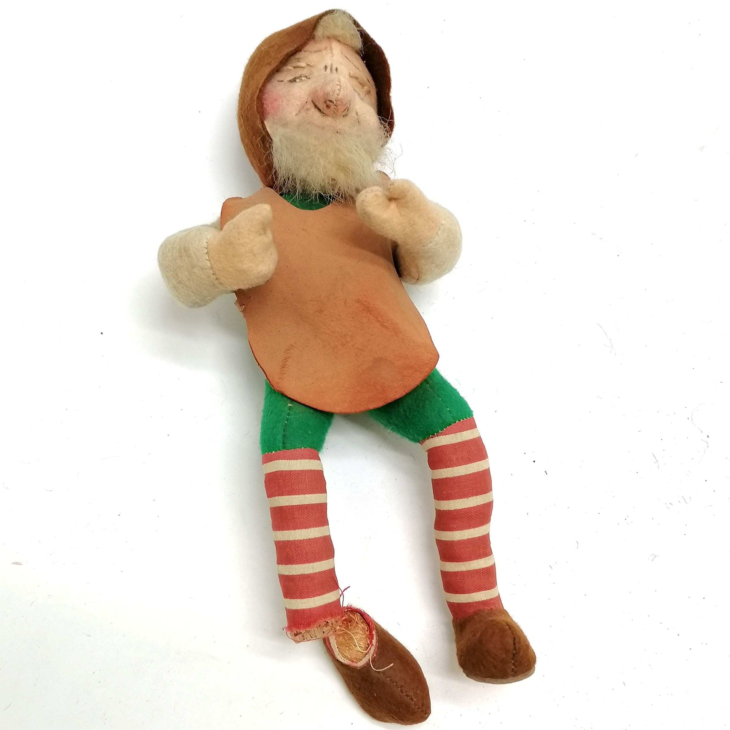Vintage Kersa German felt and straw knome figure with a leather apron23cm high - 1 foot has come - Image 5 of 5